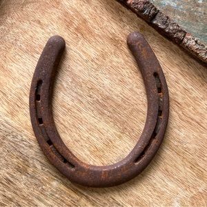 Vtg Rustic Horse Shoe Decor